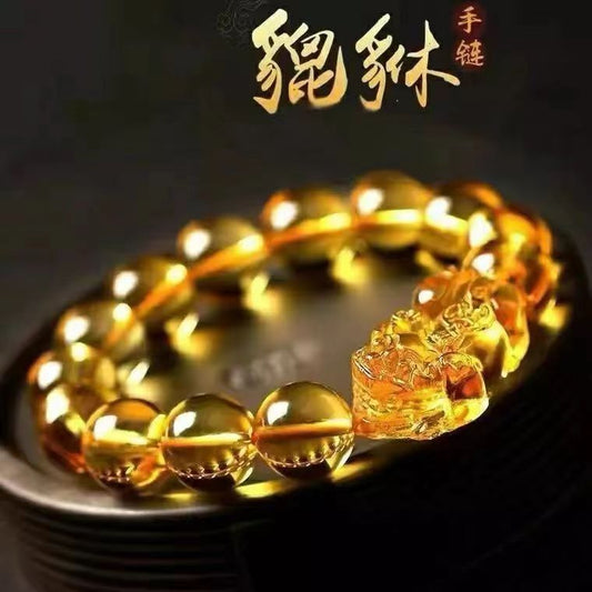 Yellow-Citrine-Pixiu-wealth-Bracelet